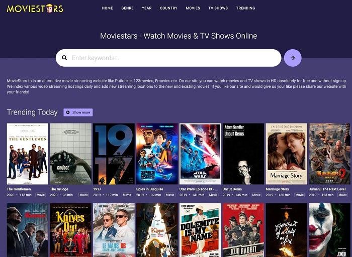 movie websites for free with no sign up