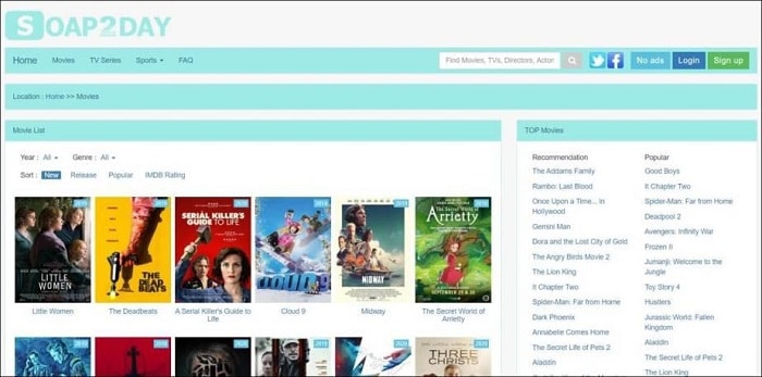 movie websites free without sign up