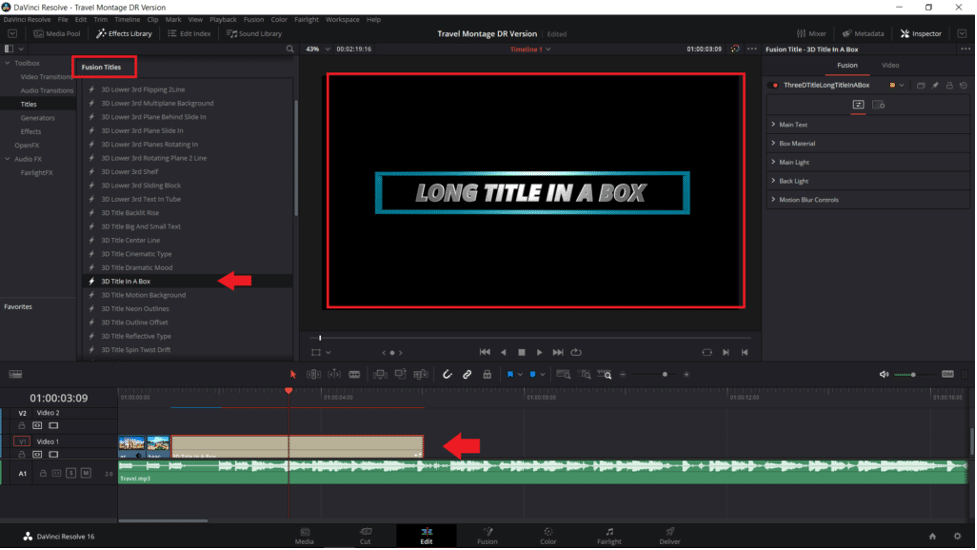 add text in davinci resolve 15