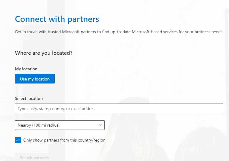 Connect with partners form