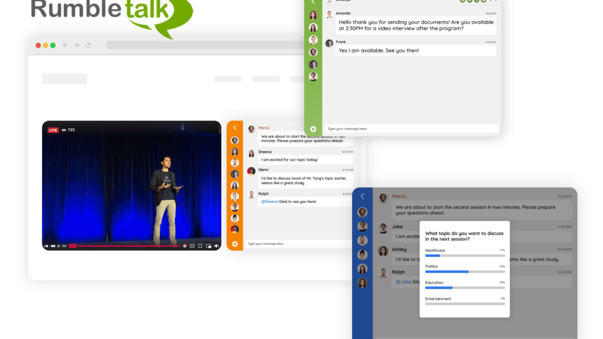 RumbleTalk Is An All-In-One Chat Tool For Your Website And Online Events!